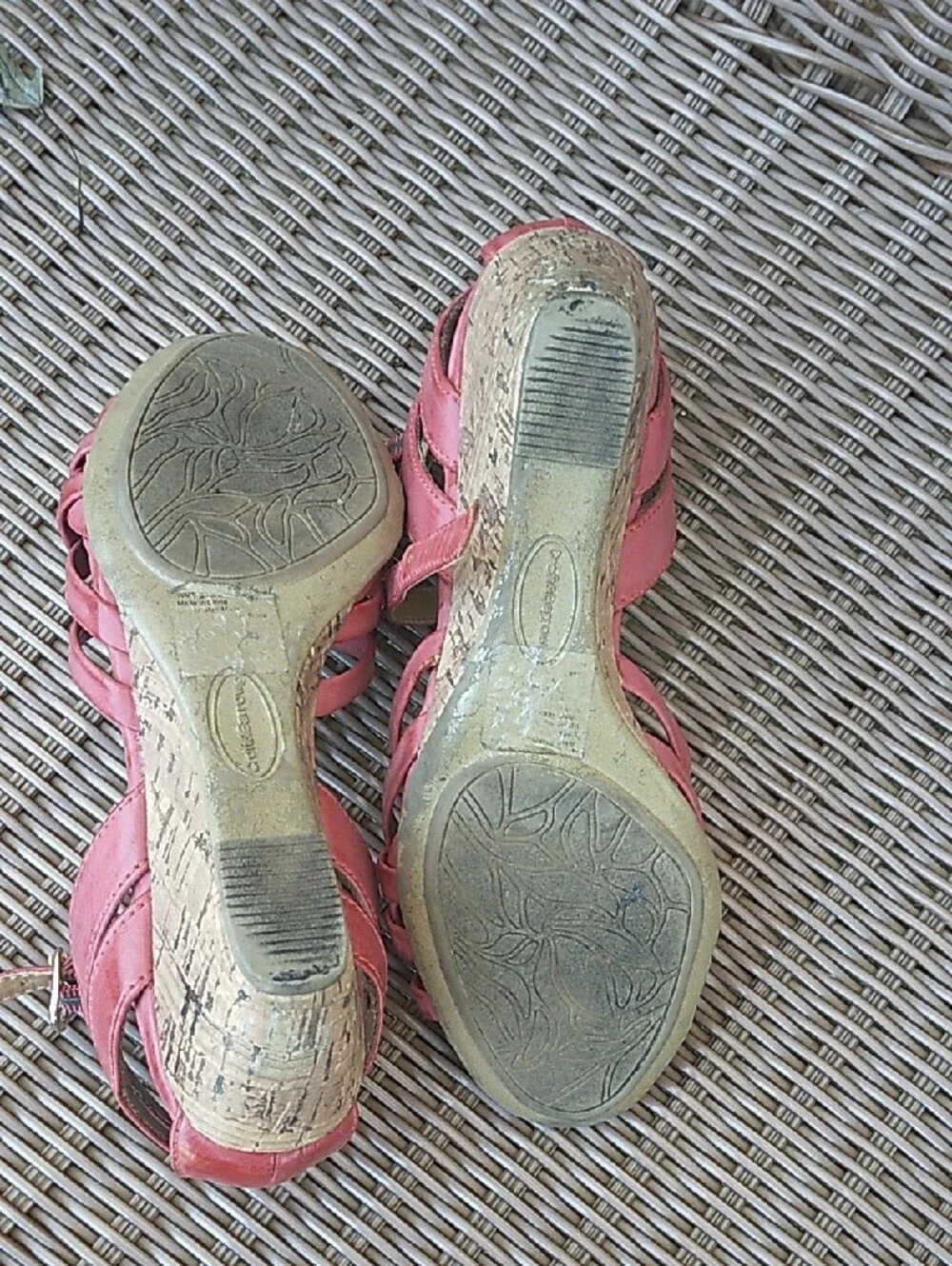 croft & barrow Coral Pink Woven Wedge Sandals